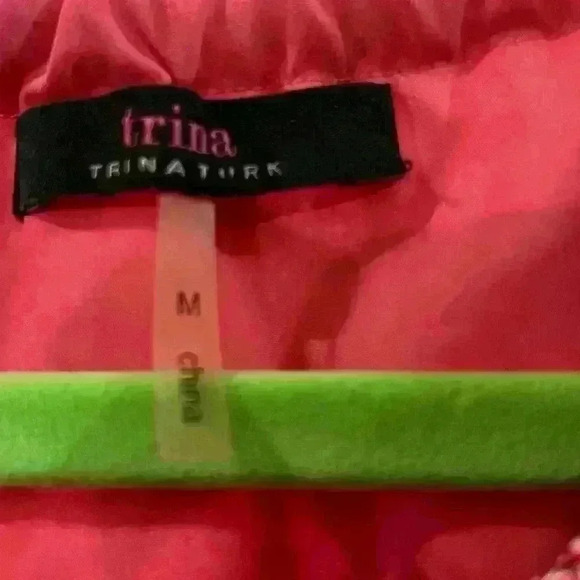 Trina Turk Pink Lace Cocktail Halter Dress Size Medium Ruffle Jaunty Oleander - Picture 3 of 5